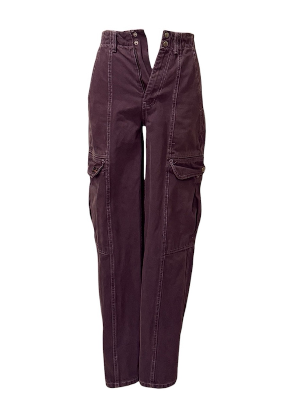 BDG Straight-Leg Cargo Jeans in Plum, Size 24